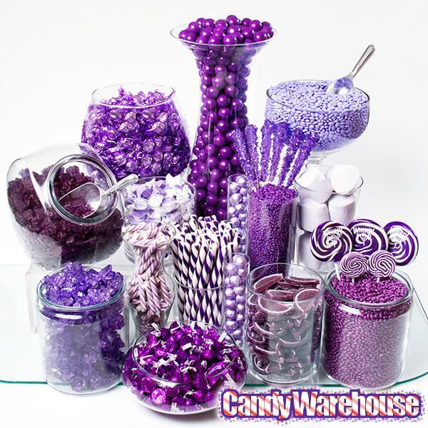 Rock Candy Crystal Sticks - Purple: 120-Piece Case - Candy Warehouse