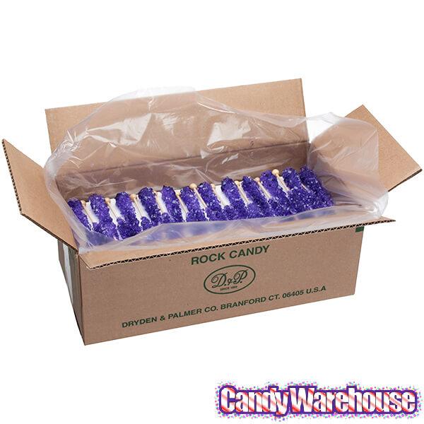 Rock Candy Crystal Sticks - Purple: 120-Piece Case - Candy Warehouse