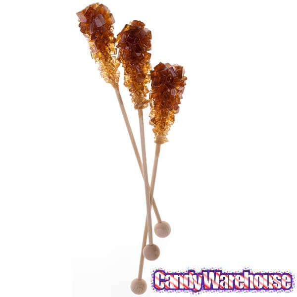 Rock Candy Swizzle Sticks - Amber: 72-Piece Box - Candy Warehouse