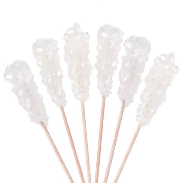 Rock Candy Swizzle Sticks - White - Unwrapped: 72-Piece Box - Candy Warehouse