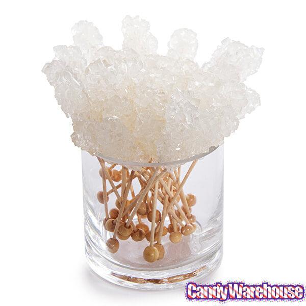 Rock Candy Swizzle Sticks - White - Unwrapped: 72-Piece Box - Candy Warehouse