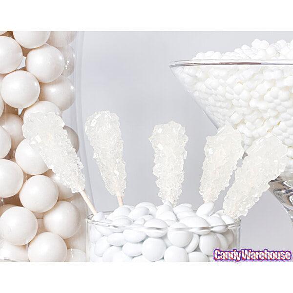 Rock Candy Swizzle Sticks - White - Unwrapped: 72-Piece Box - Candy Warehouse