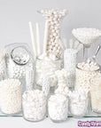 Rock Candy Swizzle Sticks - White - Unwrapped: 72-Piece Box - Candy Warehouse