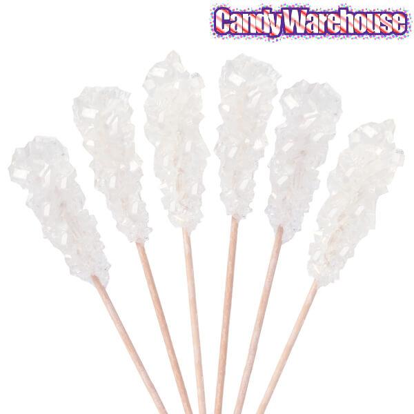 Rock Candy Swizzle Sticks - White - Wrapped: 72-Piece Box - Candy Warehouse