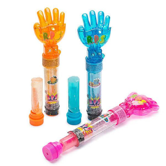 Rock Paper Scissors Hand Game Lollipops: 12-Piece Box | Candy Warehouse