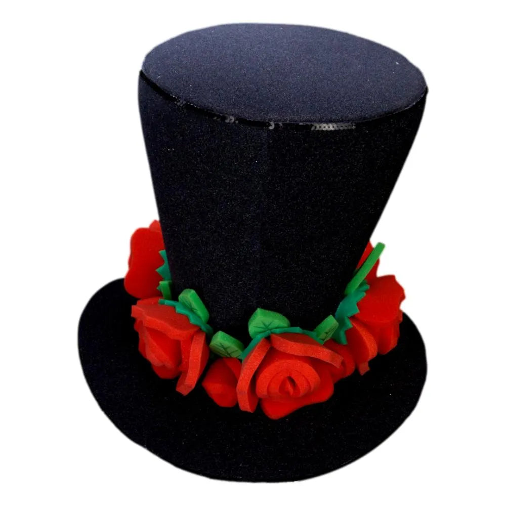 Red Roses Black Bride Hat