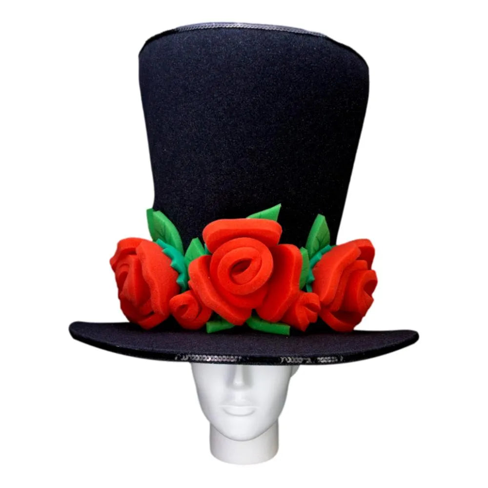 Red Roses Black Bride Hat