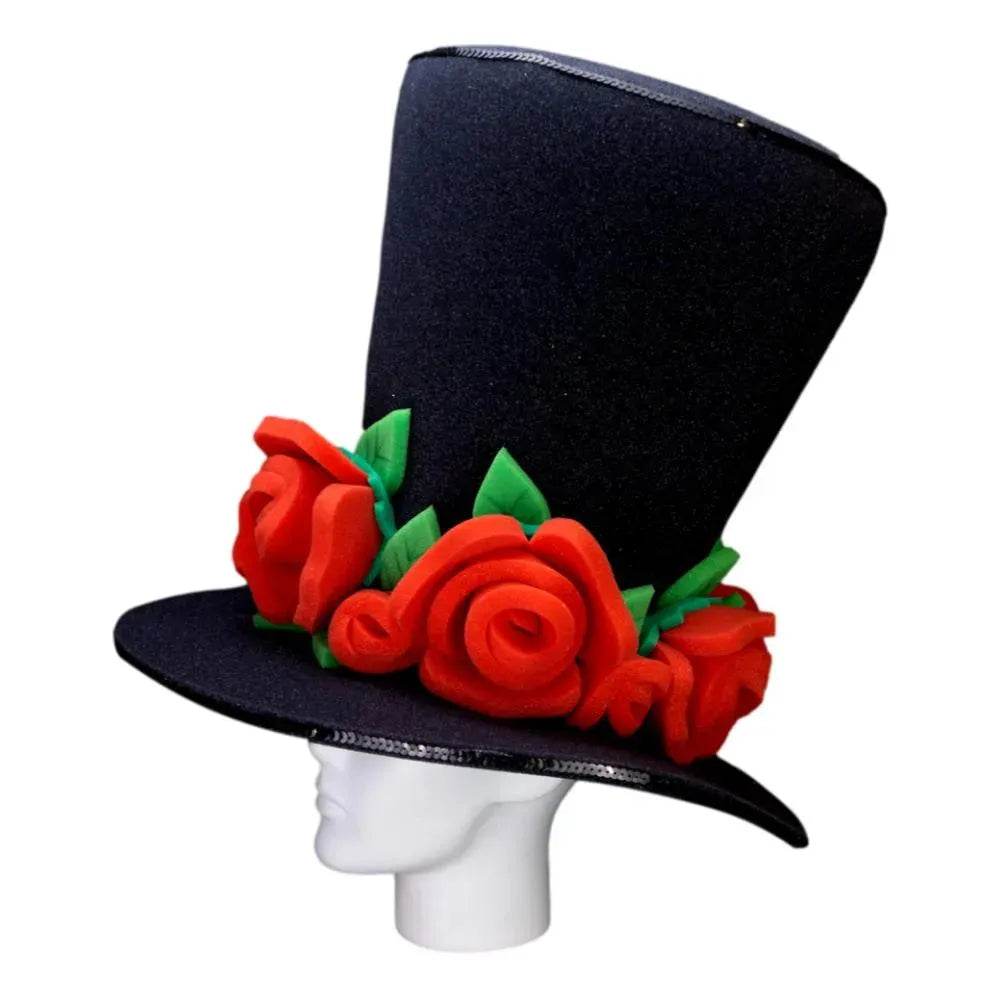 Red Roses Black Bride Hat