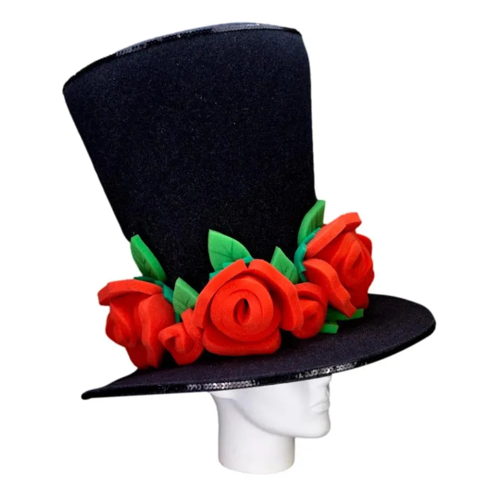 Red Roses Black Bride Hat