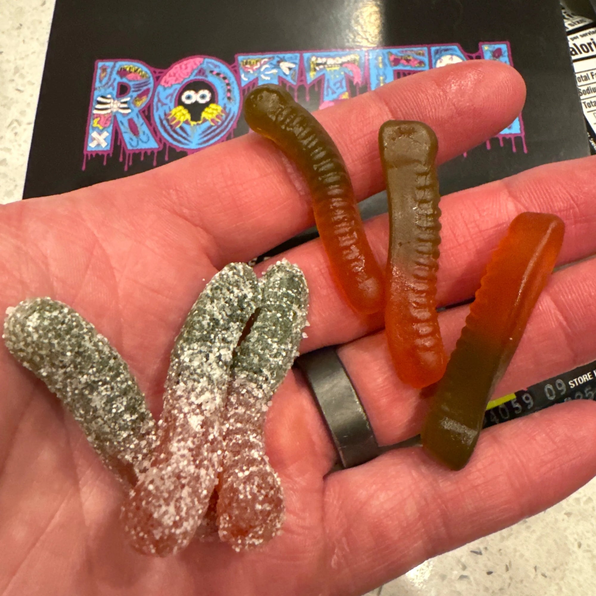 Rotten Gummy Worms: 5.3-Ounce Resealable Bags