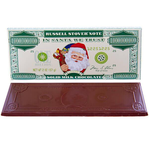 Russell Stover Billion Dollar Santa Chocolate Bars: 6-Piece Pack - Candy Warehouse