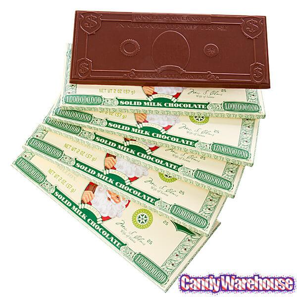 Russell Stover Billion Dollar Santa Chocolate Bars: 6-Piece Pack - Candy Warehouse