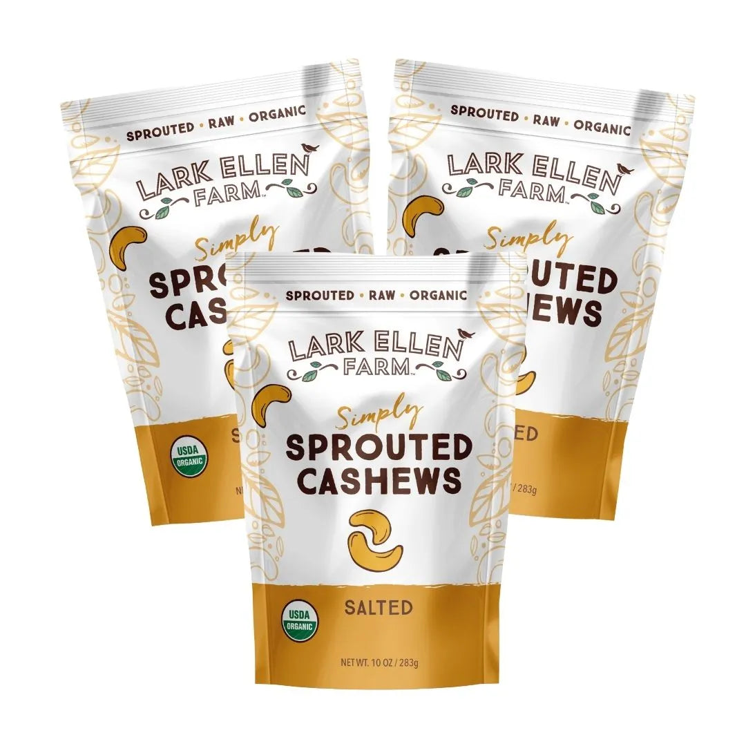 Lark Ellen Farm Sprouted Cashews. Salted, Organic