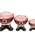 Santa Footed Ceramic Candy Dish: Set of 3