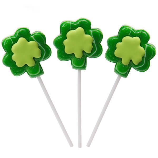 Shamrock Shaped Swirl Pops: 12-Piece Box