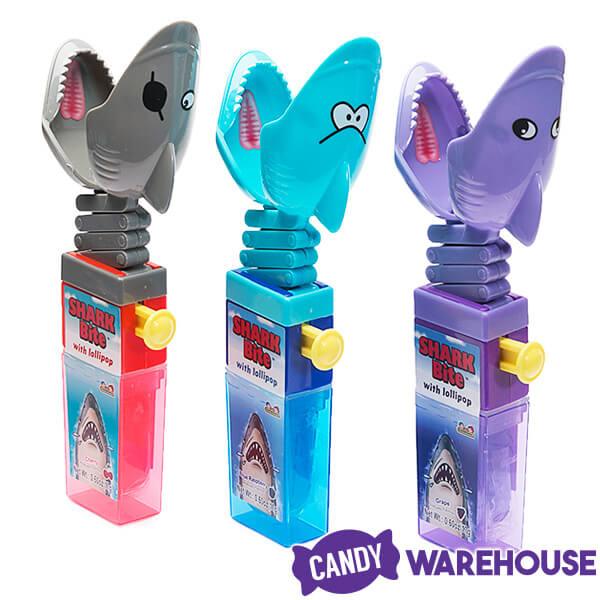 Shark Bite Lollipops: 12-Piece Display - Candy Warehouse