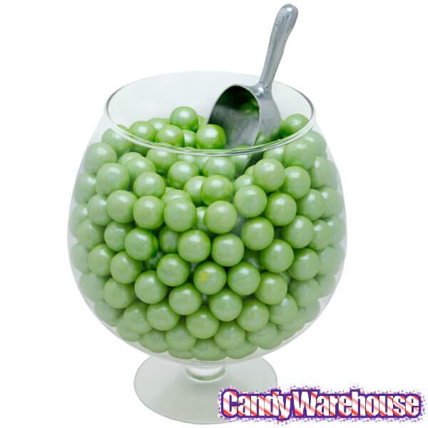 Shimmer Pearl Lime Green 1-Inch Lemon Lime Gumballs: 2LB Bag - Candy Warehouse