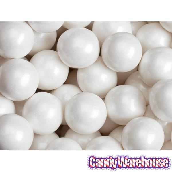 Shimmer Pearl White 1-Inch Gumballs: 2LB Bag - Candy Warehouse