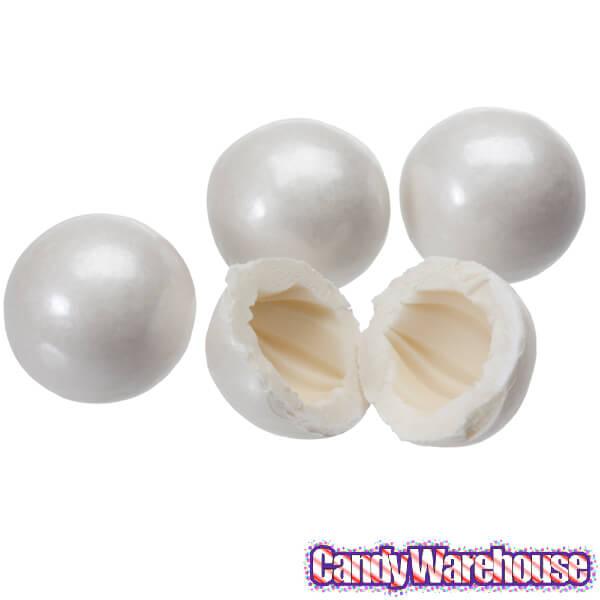 Shimmer Pearl White 1-Inch Gumballs: 2LB Bag - Candy Warehouse