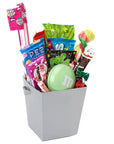 Silver Cardboard Buckets with Ribbon Handles: 6-Piece Set - Candy Warehouse