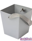 Silver Cardboard Buckets with Ribbon Handles: 6-Piece Set - Candy Warehouse