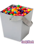 Silver Cardboard Buckets with Ribbon Handles: 6-Piece Set - Candy Warehouse