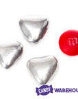 Silver Chocolate Hearts: 1LB Bag - Candy Warehouse