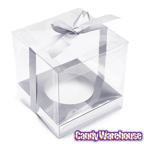 Silver Clear Favor Box Kits: 20-Piece Set - Candy Warehouse