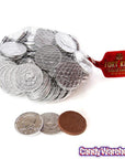 Silver Foiled Milk Chocolate Coins: 1LB Bag - Candy Warehouse