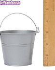 Silver Metal Pails with Handles: 12-Piece Set - Candy Warehouse