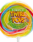 Simply Twirl Pops 1.5-Ounce Natural Swirl Suckers - Rainbow: 24-Piece Display