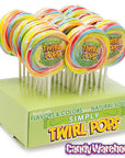 Simply Twirl Pops 1.5-Ounce Natural Swirl Suckers - Rainbow: 24-Piece Display