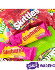 Skittles and Starburst Candy Fun Size Packs Sweet and Sour Assortment: 150-Piece Bag