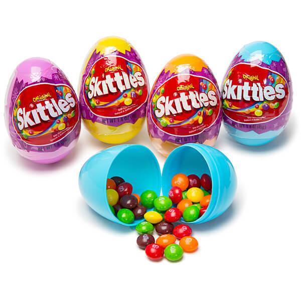 Skittles Candy Filled Plastic Easter Eggs: 12-Piece Display - Candy Warehouse