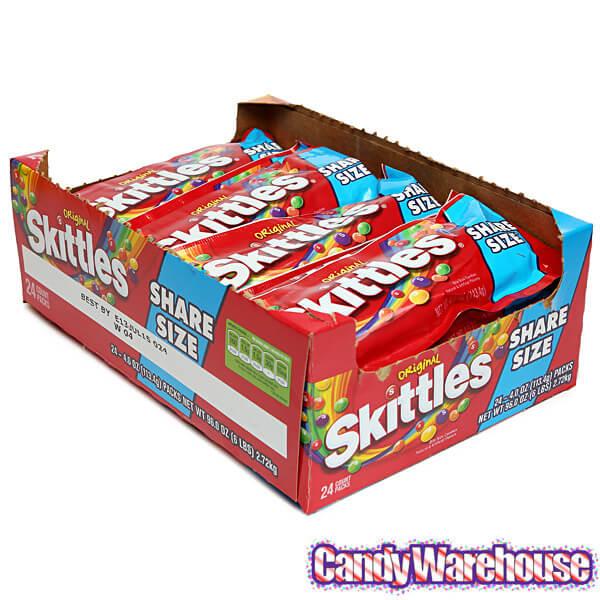 Skittles Candy King Size Packs - Original: 24-Piece Box - Candy Warehouse