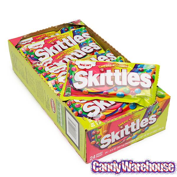 Skittles Candy Packs - Sweets and Sours: 24-Piece Box - Candy Warehouse