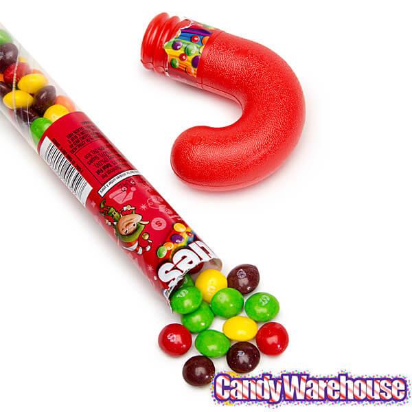 Skittles Filled Tubular Candy Cane - Candy Warehouse