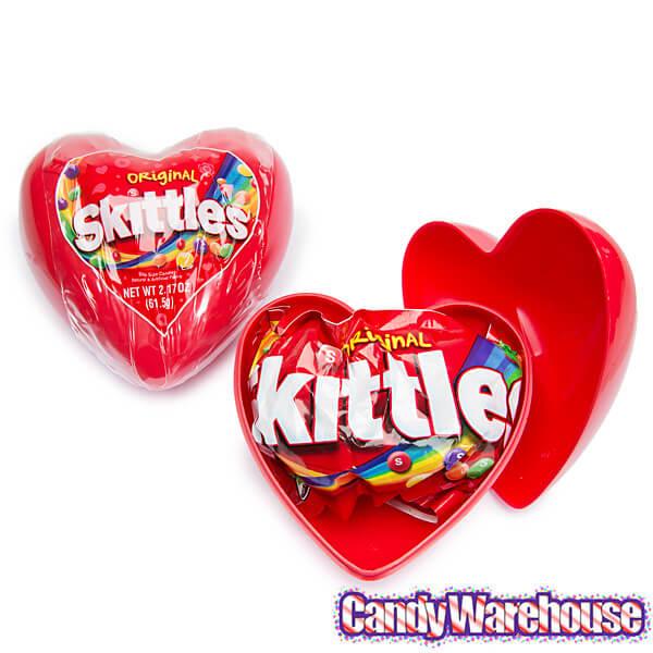 Skittles Original Candy Filled Plastic Hearts: 12-Piece Display - Candy Warehouse