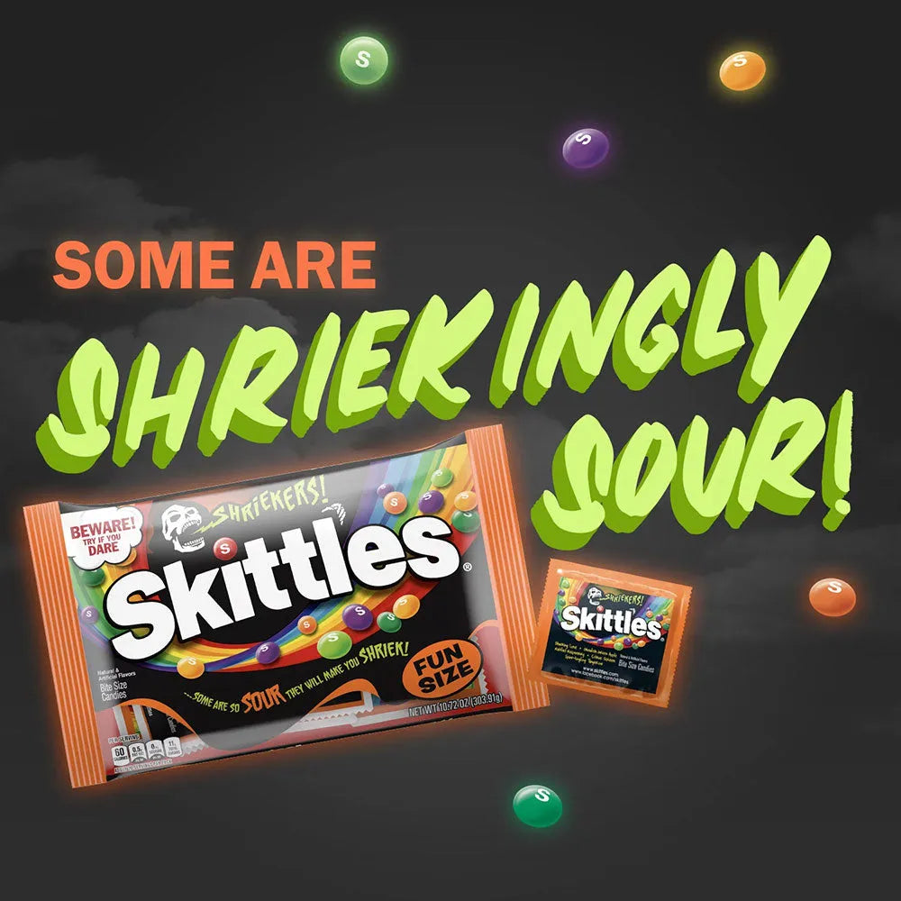 Skittles Shriekers Fun Size Packs: 20-Piece Bag - Candy Warehouse