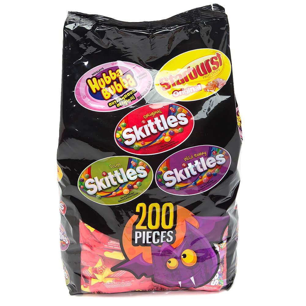 Skittles - Starburst - Hubba Bubba Snack Size Packs Assortment: 200-Piece Bag - Candy Warehouse