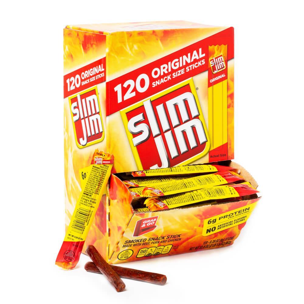 Slim Jim Original Snack Sticks: 120-Piece Box