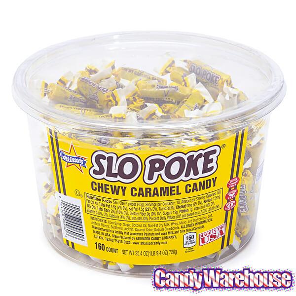 Slo Poke Bite-Size Caramel Candy: 160-Piece Tub - Candy Warehouse