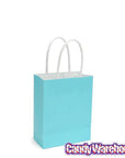 Small Candy Bags with Handles - Caribbean Blue: 24-Piece Pack - Candy Warehouse