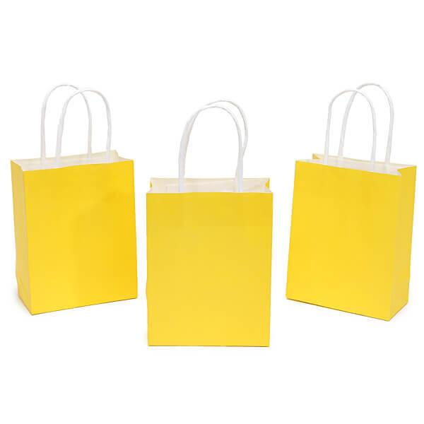 Small Candy Bags with Handles - Sunshine Yellow: 24-Piece Pack - Candy Warehouse