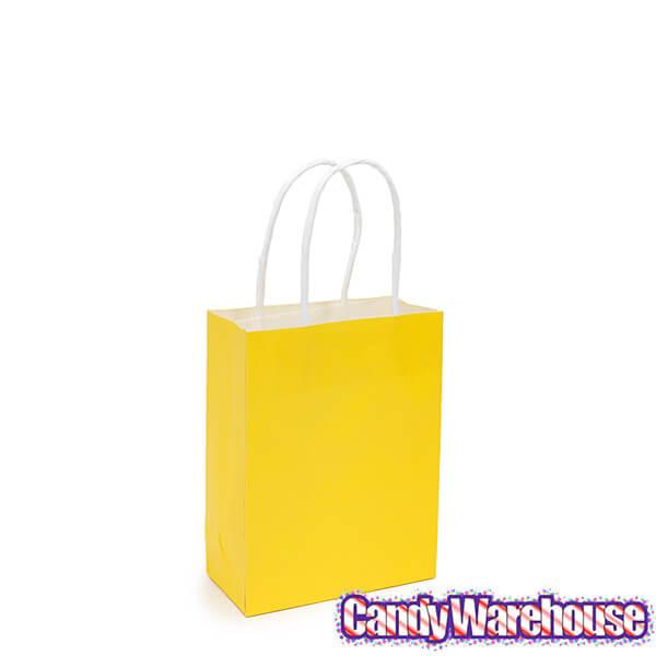 Small Candy Bags with Handles - Sunshine Yellow: 24-Piece Pack - Candy Warehouse