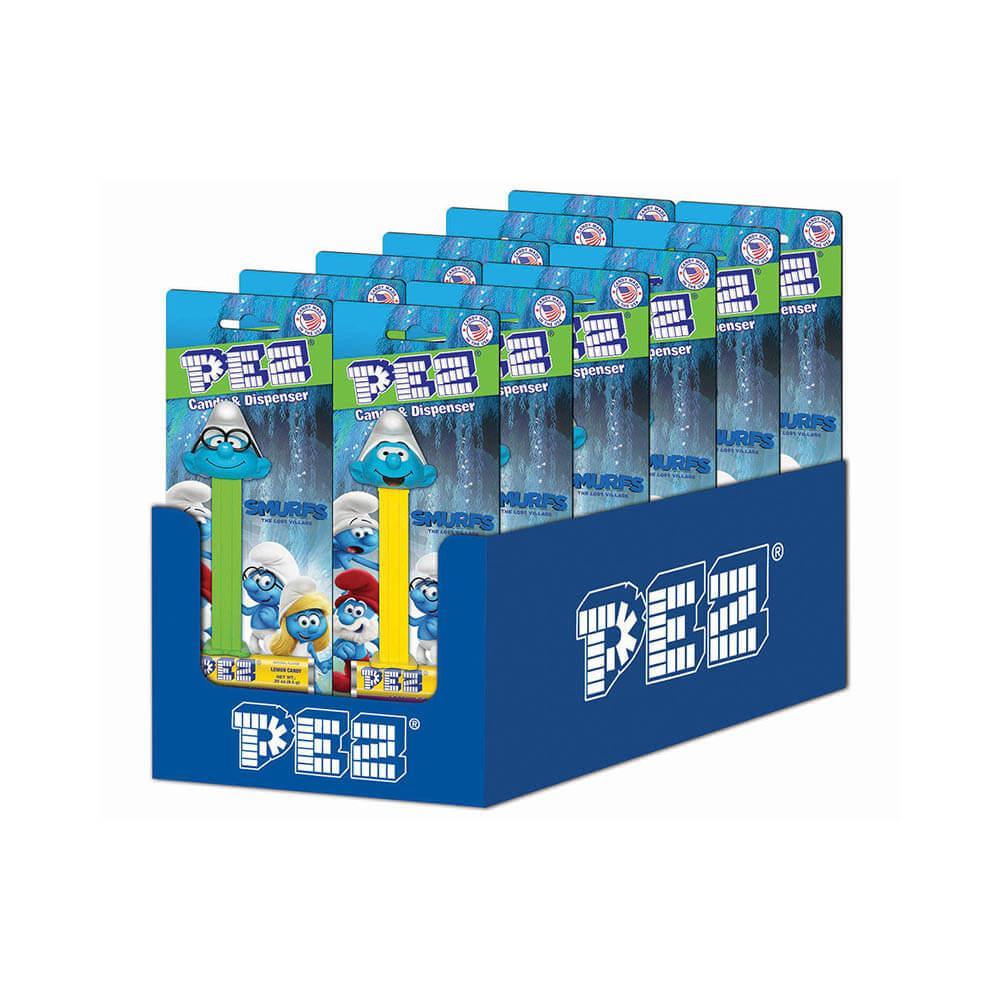 Smurfs PEZ Candy Blister Packs: 12-Piece Display - Candy Warehouse