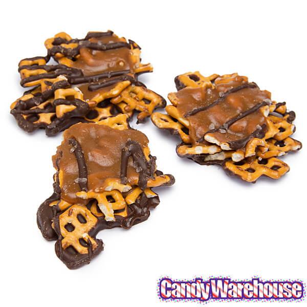 Snappers Dark Chocolate Sea Salt Caramel Pretzels: 10-Ounce Bag - Candy Warehouse