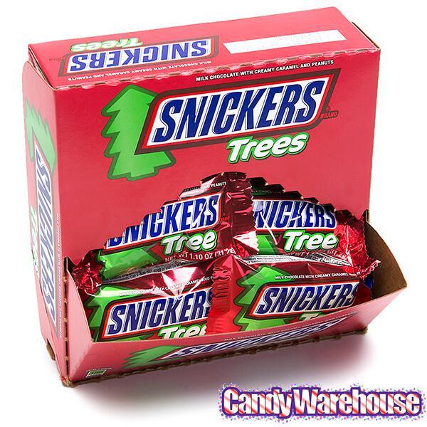 Snickers Christmas Tree Candy Bars: 24-Piece Box - Candy Warehouse