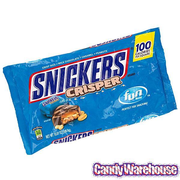 Snickers Crisper Fun Size Candy Bars: 15-Piece Bag - Candy Warehouse