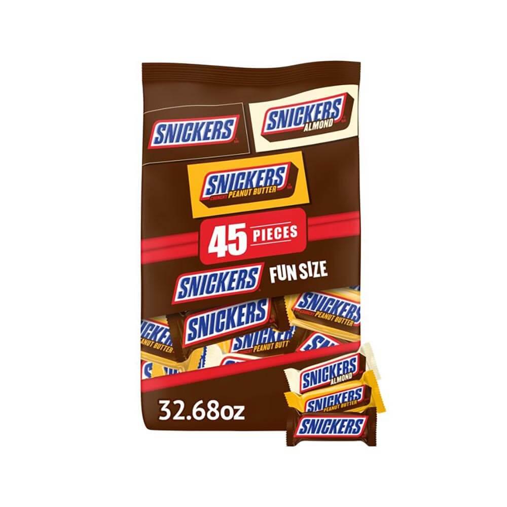 Snickers Fun Size Candy Bars Assortment: 45-Piece Bag - Candy Warehouse